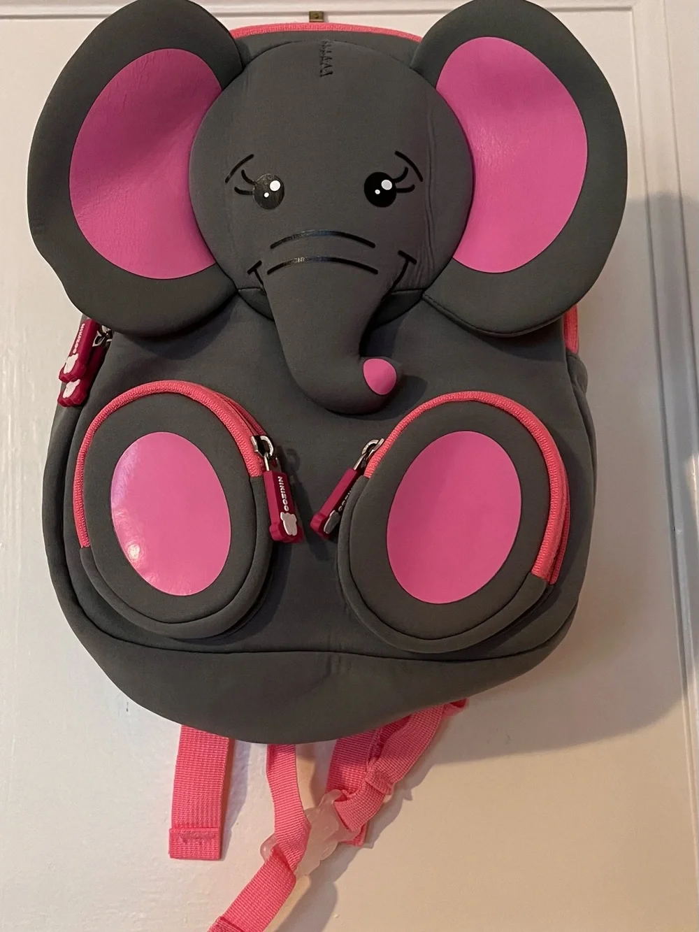 Nikizoo Toddler Elephant Backpack – Grey & Pink 3D Character Preschool Bag